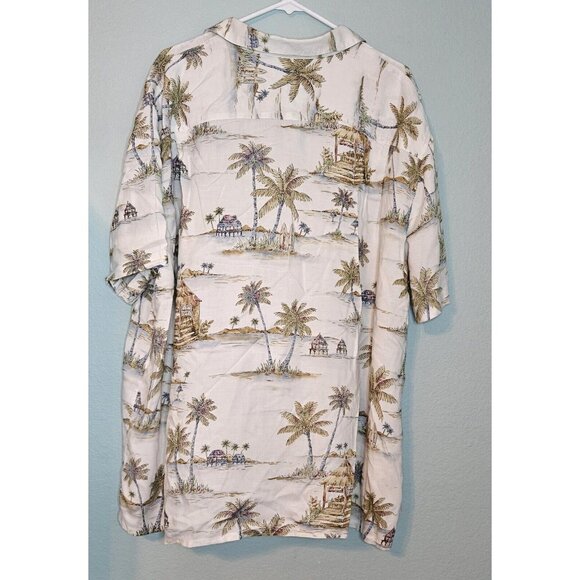 Batik Bay Mens Hawaiian Shirt Size 3XL Palm Trees & Beach Scenes Rayon - Picture 2 of 9